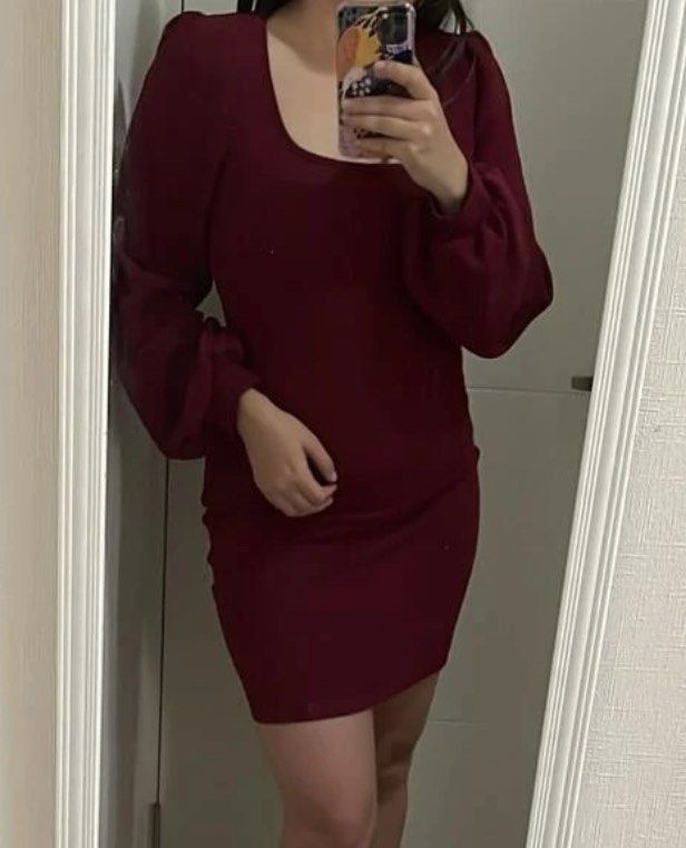 Burgundy Scoop Neck Lantern Sleeve Bodycon Shein Dress, Women's Fashion, Dresses & Sets, Dresses on Carousell Burgundy Scoop Neck Lantern Sleeve Bodycon Shein Dress, Women's Fashion, Dresses & Sets, Dresses on Carousell