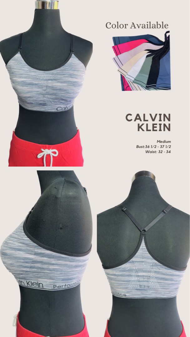 Calvin Klein Sports Bra, Women's Fashion, Activewear on Carousell