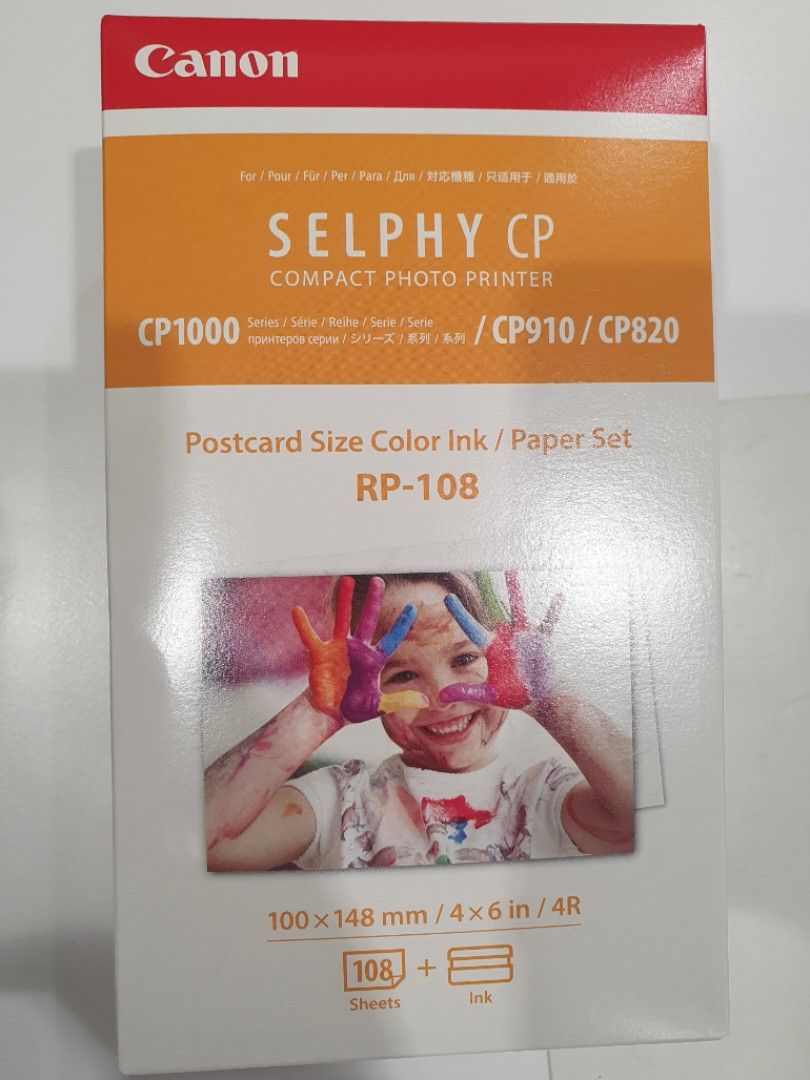 2x Canon RP-108 High-Capacity Color Ink/Paper Set for SELPHY CP910