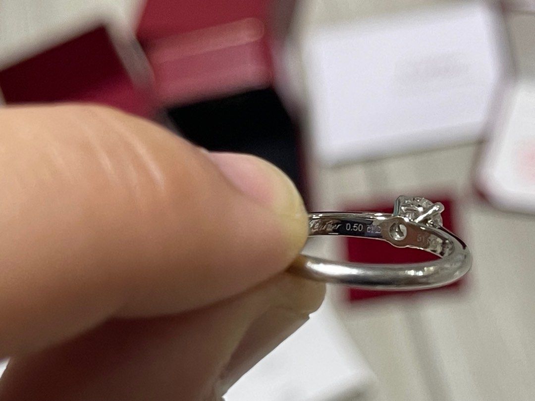 Cartier GIA 1895 Diamond Ring Platinum 0.5 carat