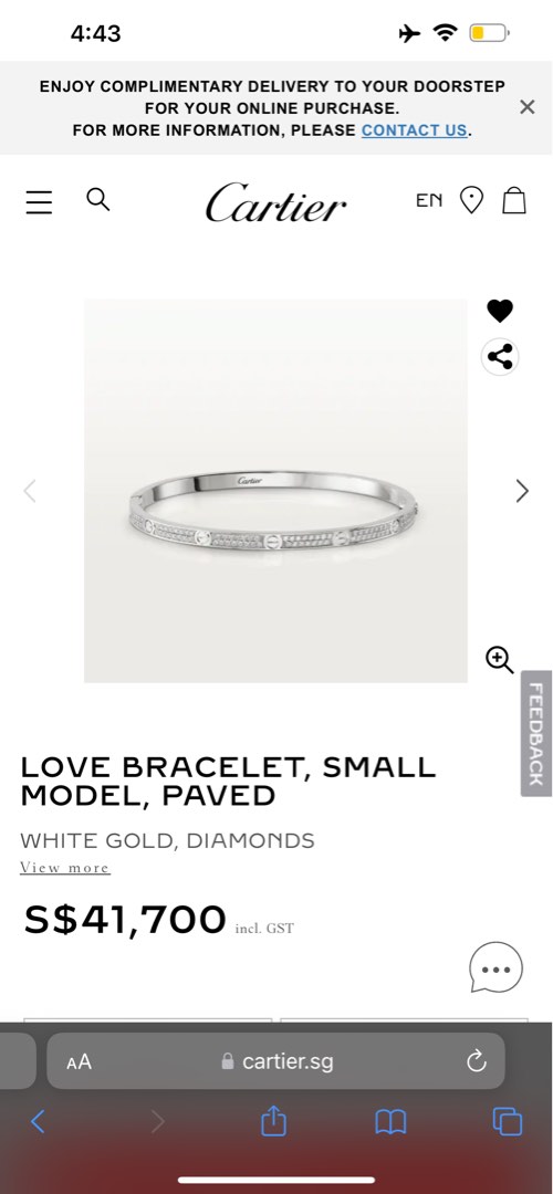 Cartier white gold on sale pave diamond love bracelet