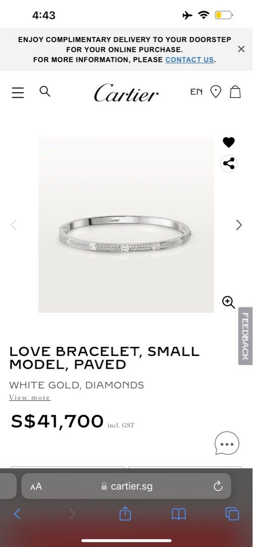 Cartier thin hotsell pave love bracelet