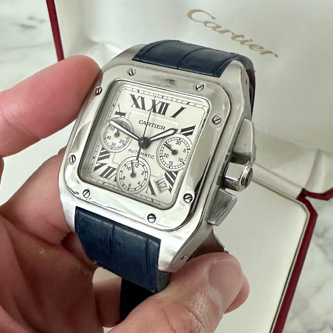 Cartier santos 100 outlet xl chronograph strap