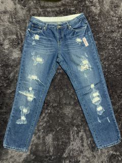 Celana Riped Denim Wanita Biru - Size 30