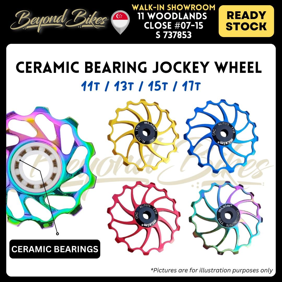 Ceramic Jockey Wheel Rear Derailleur Pulley OSPW 11T 13T 15T 17T Gold Red Blue Oil Slick Rainbow Alloy Alluminium Sports Equipment Bicycles Parts Parts Accessories on Carousell