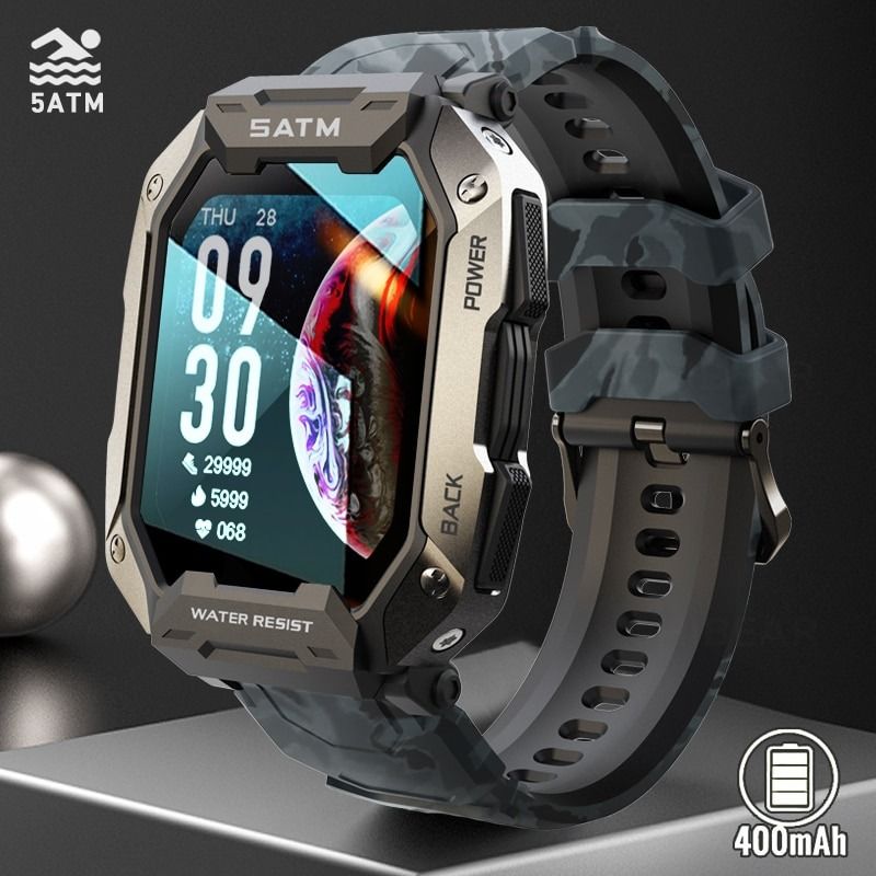 ChiBear New 5ATM Waterproof Smart Watch Blood Pressure Meter Sports Fitness Watch Full Touch Smartwatch Men Military For XIAOMI Carousell