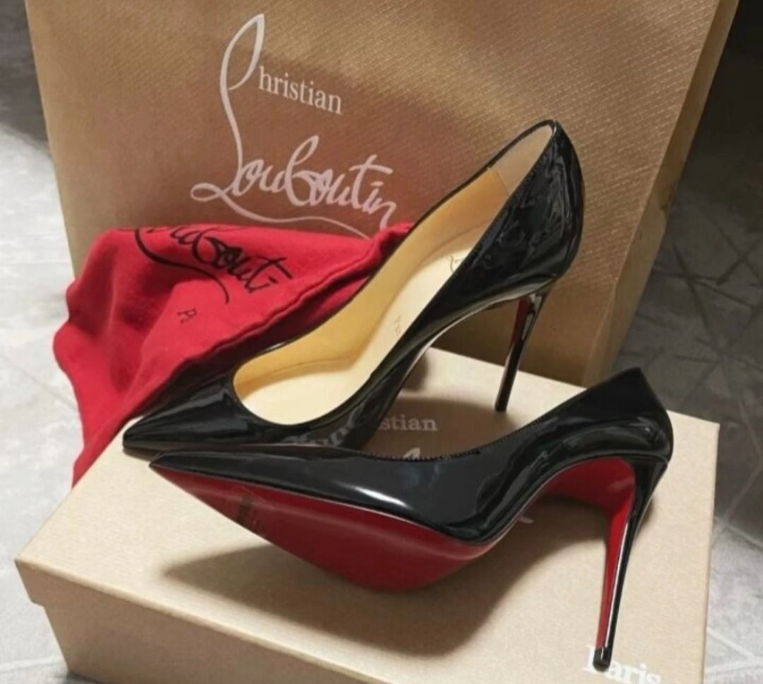 📢Christian Louboutin Kate 高跟鞋亮黑10CM, 女裝, 鞋, 高跟鞋- Carousell
