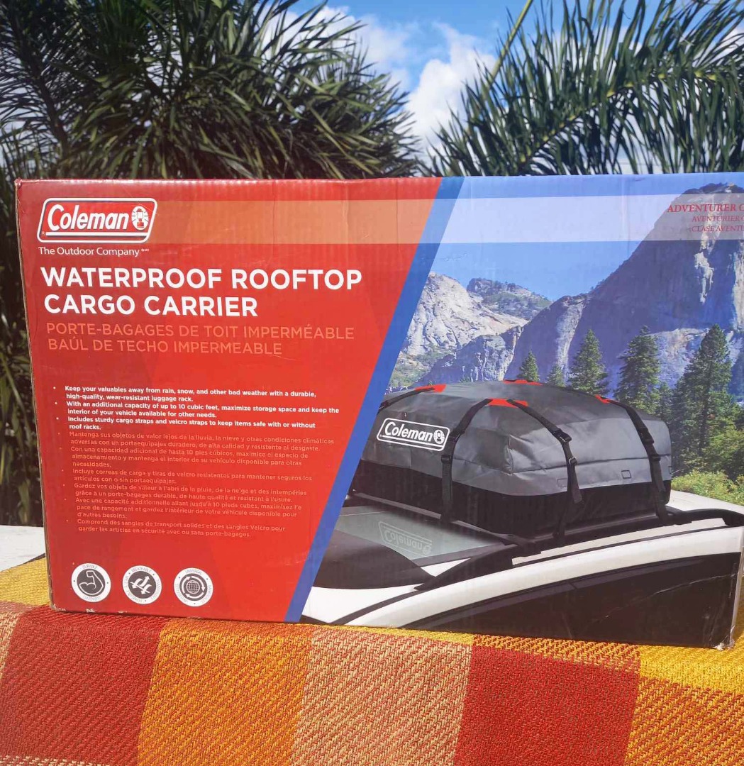 coleman waterproof rooftop cargo carrier on Carousell