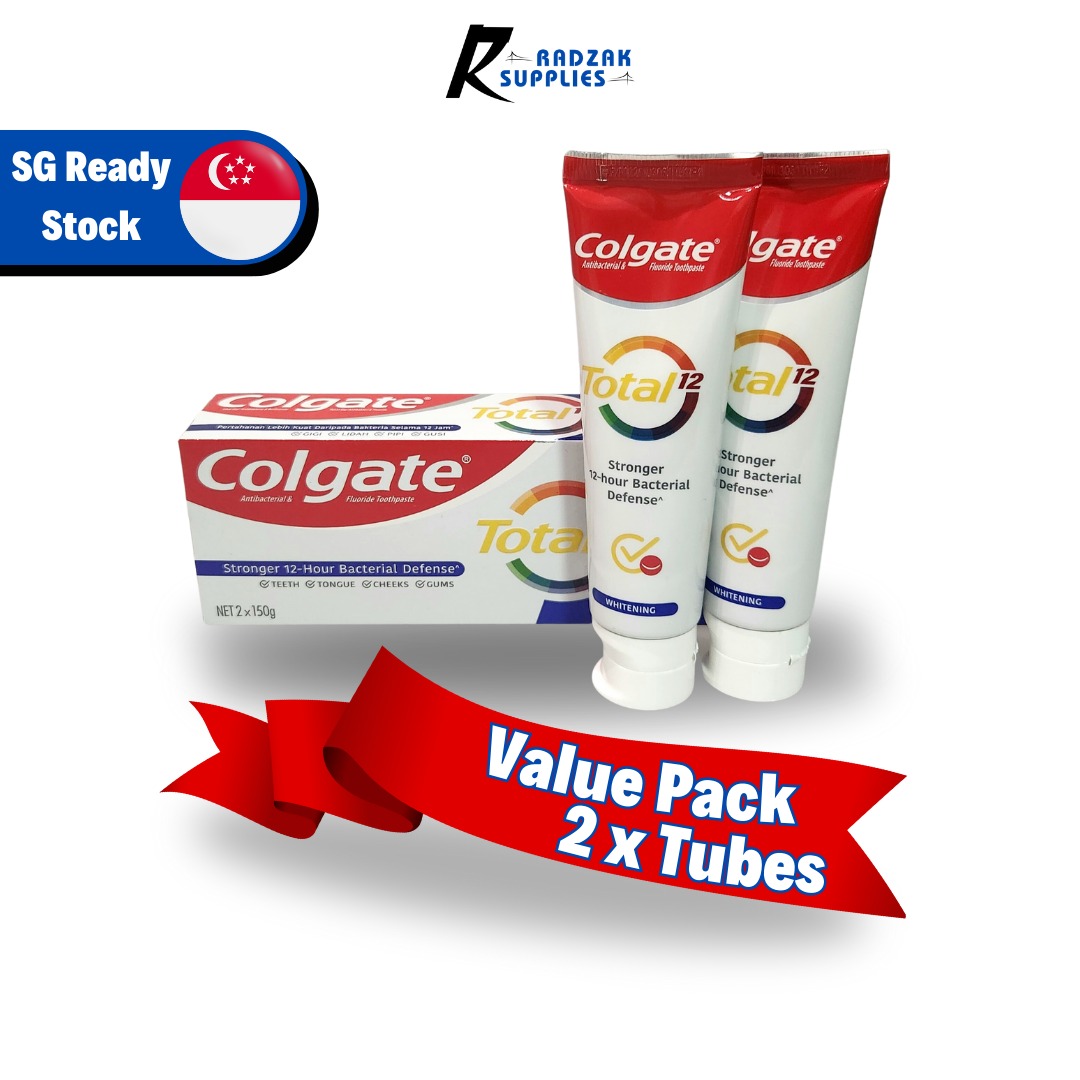 Colgate Total 12 Whitening Antibacterial Toothpaste Value pack 150g x 2 ...