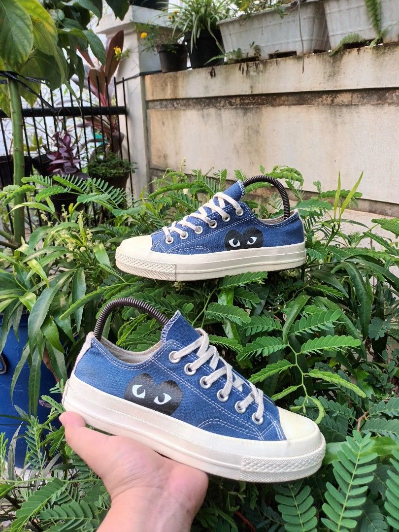 Converse Play Cdg Low Blue sz 38 39 insole 24 5