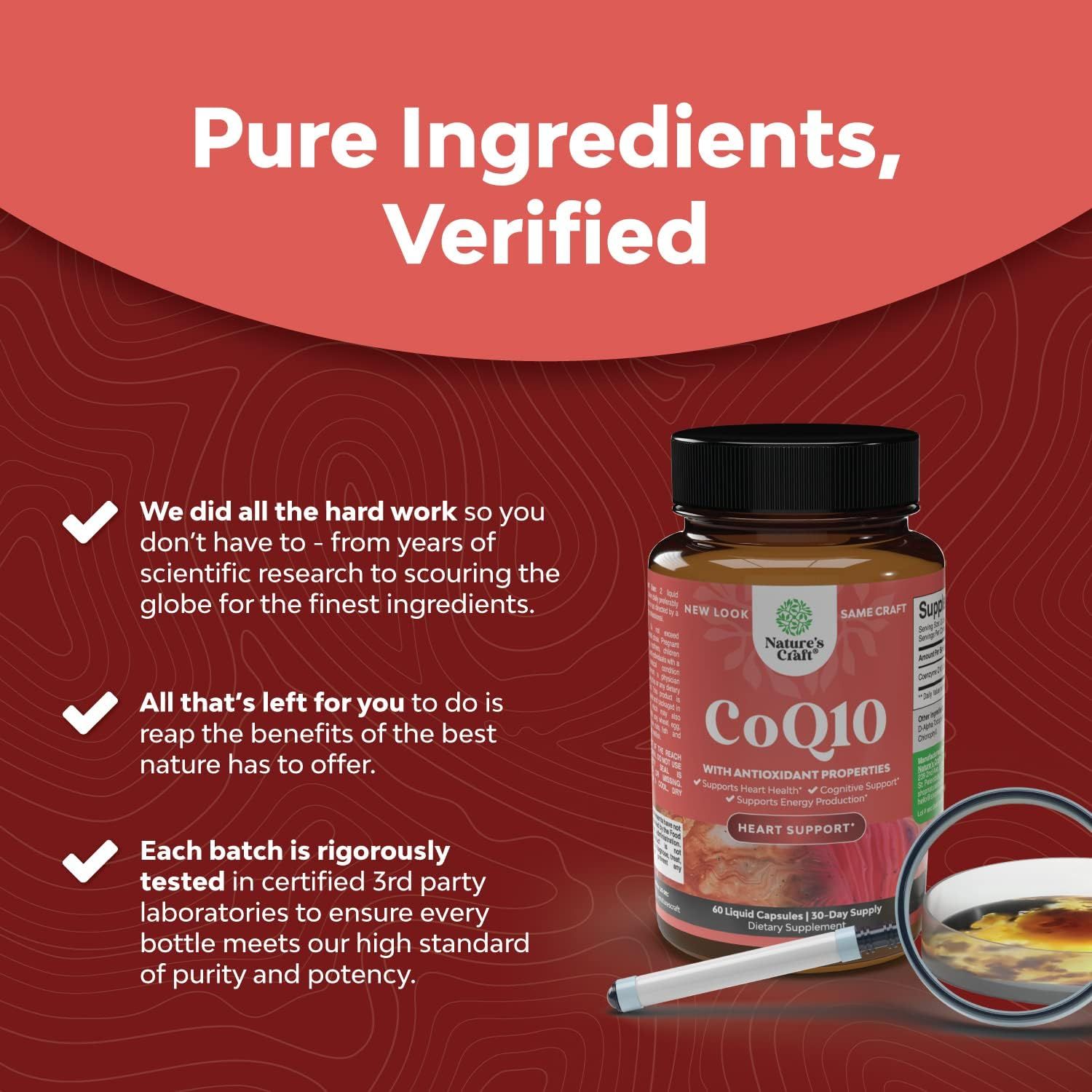 CoQ10 200mg Liquid Capsules Supplement High Absorption Coenzyme Q10