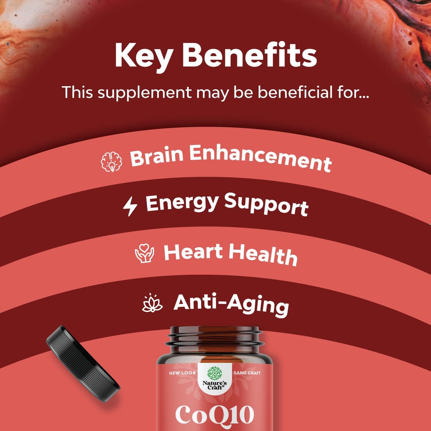CoQ10 200mg Liquid Capsules Supplement High Absorption Coenzyme Q10