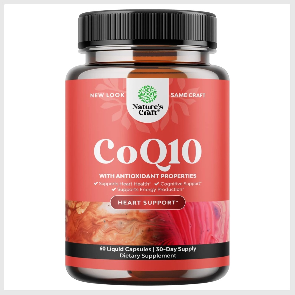 CoQ10 200mg Liquid Capsules Supplement High Absorption Coenzyme Q10