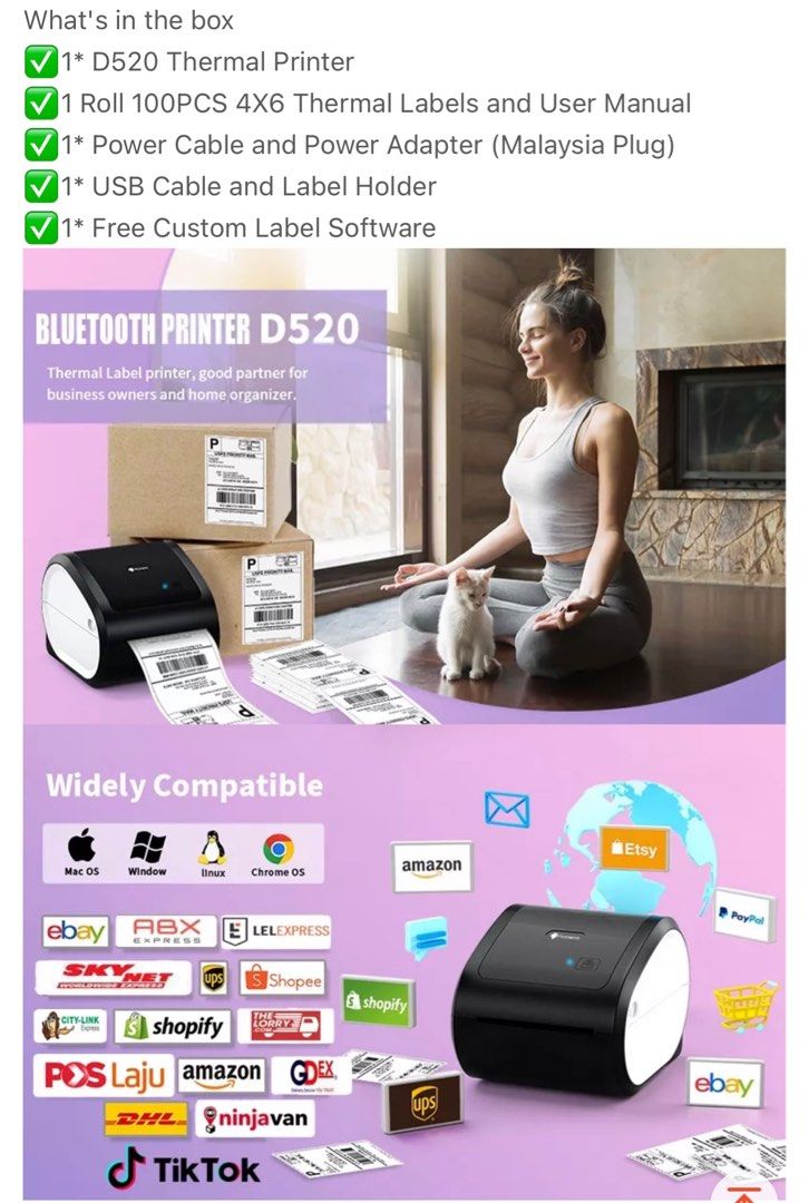 D520 Bluetooth Thermal Printer Label Computers And Tech Printers Scanners And Copiers On Carousell 0411
