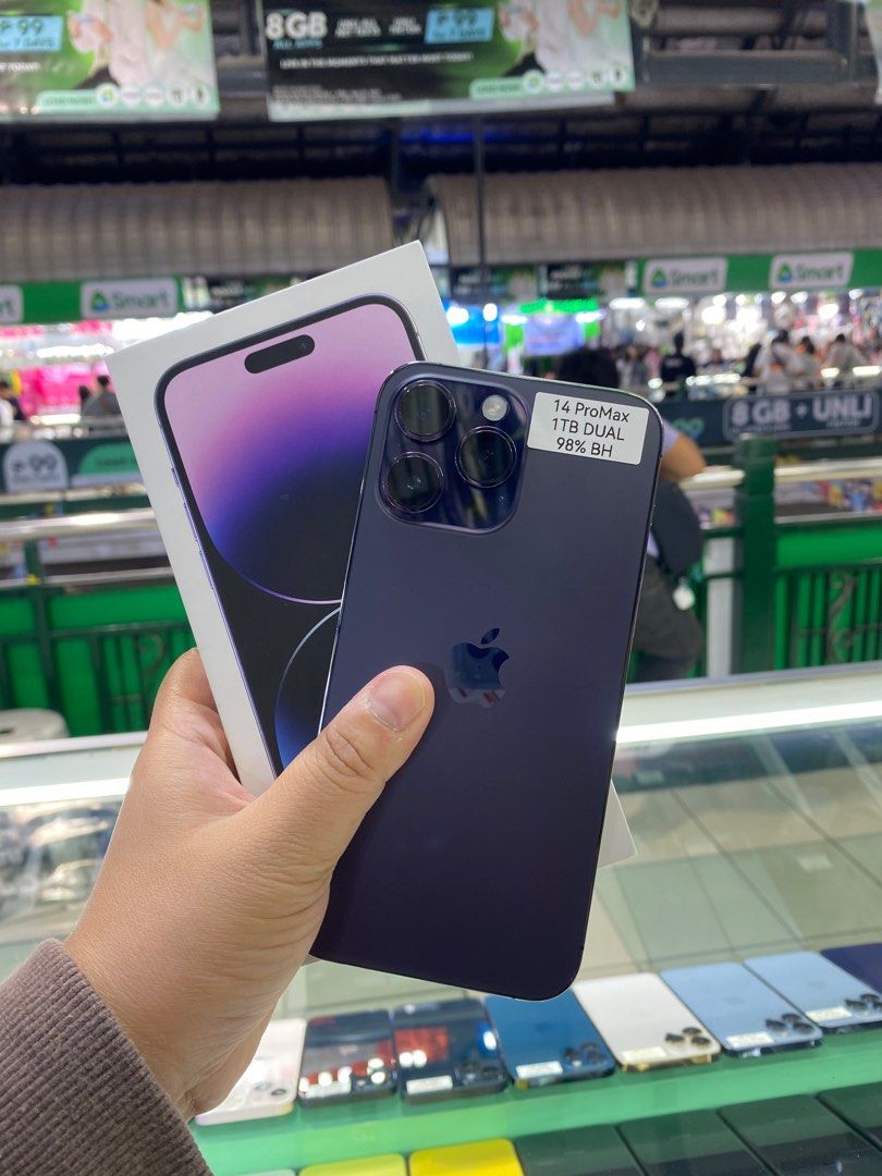 DEEP PURPLE IPHONE 14 PRO MAX 1TB DUALSIM OPENLINE NO ISSUE (Category: iPhone 14 Series) located in Pasig City. Submitted by fairgadgetshop (Listing ID 1248368610, Image 1). Description: OPEN FOR SALE, SWAPPING OR TRADE-IN WE ARE BUYING PRELOVED OR BRANDNEW (EVEN BY BULK) ALL KINDS OF GADGET LAPTOP, IPHONES, ANDROID SMARTPHONES, APPLE WATCH, IPAD ETC. MESSAGE US FOR MORE INFO.✨🧡 (RFS: BUY & SELL) Selling Preloved: IPHONE 14 PRO MAX 1TB DUAL SIM 