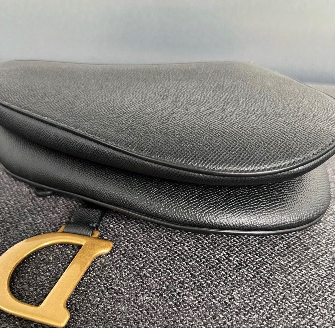 Dior Saddle Bag Medium Grained calfskin Black / Ghw, Luxury, Bags