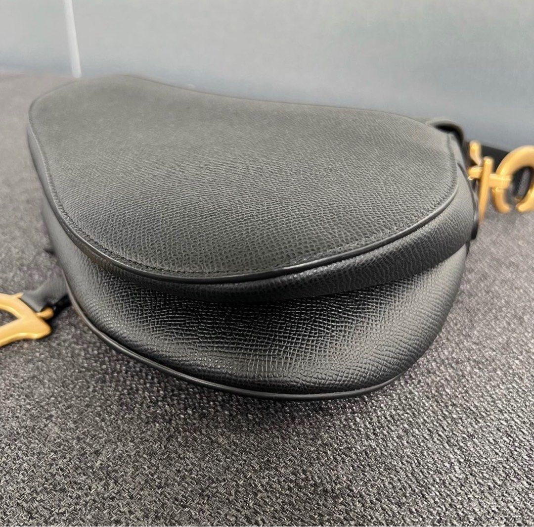 Dior Saddle Bag Medium Grained calfskin Black / Ghw, Luxury, Bags