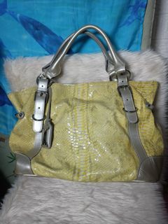 DISSONA Italy yellow Leather Double Strap Bag