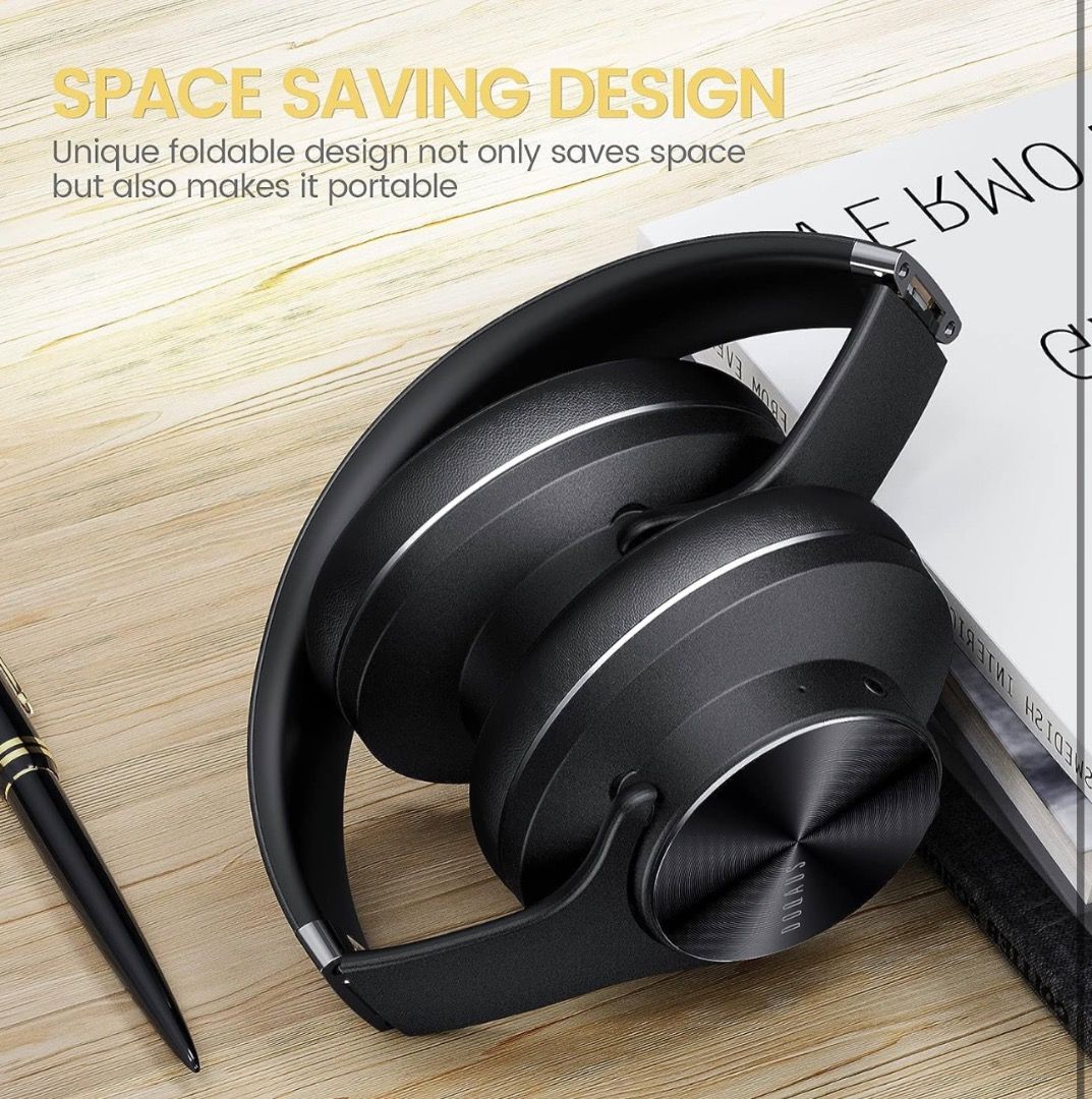 Headphones, SoundPEATS Space Noise Cancelling Headphones, On-Ear Wireless  Earphones with 123H, Bluetooth Headphones with Deep Bass, Multipoint  Connection & App Customize EQ, Foldable Headset (Yellow) : :  Electronics