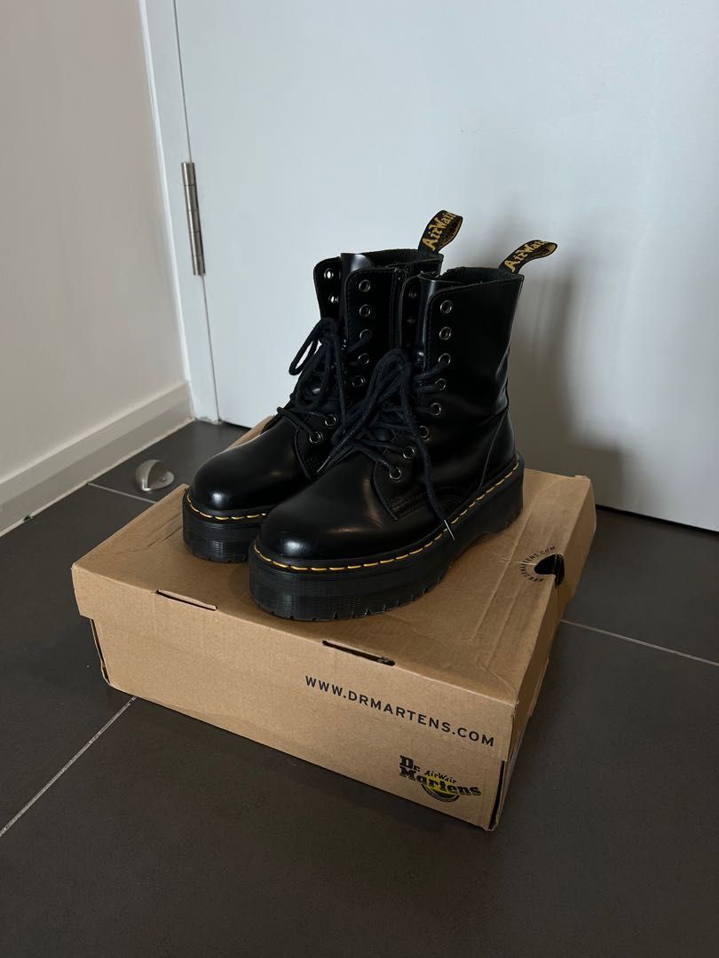Dr martens jadon 8-eye platform boots in blue deals vintage