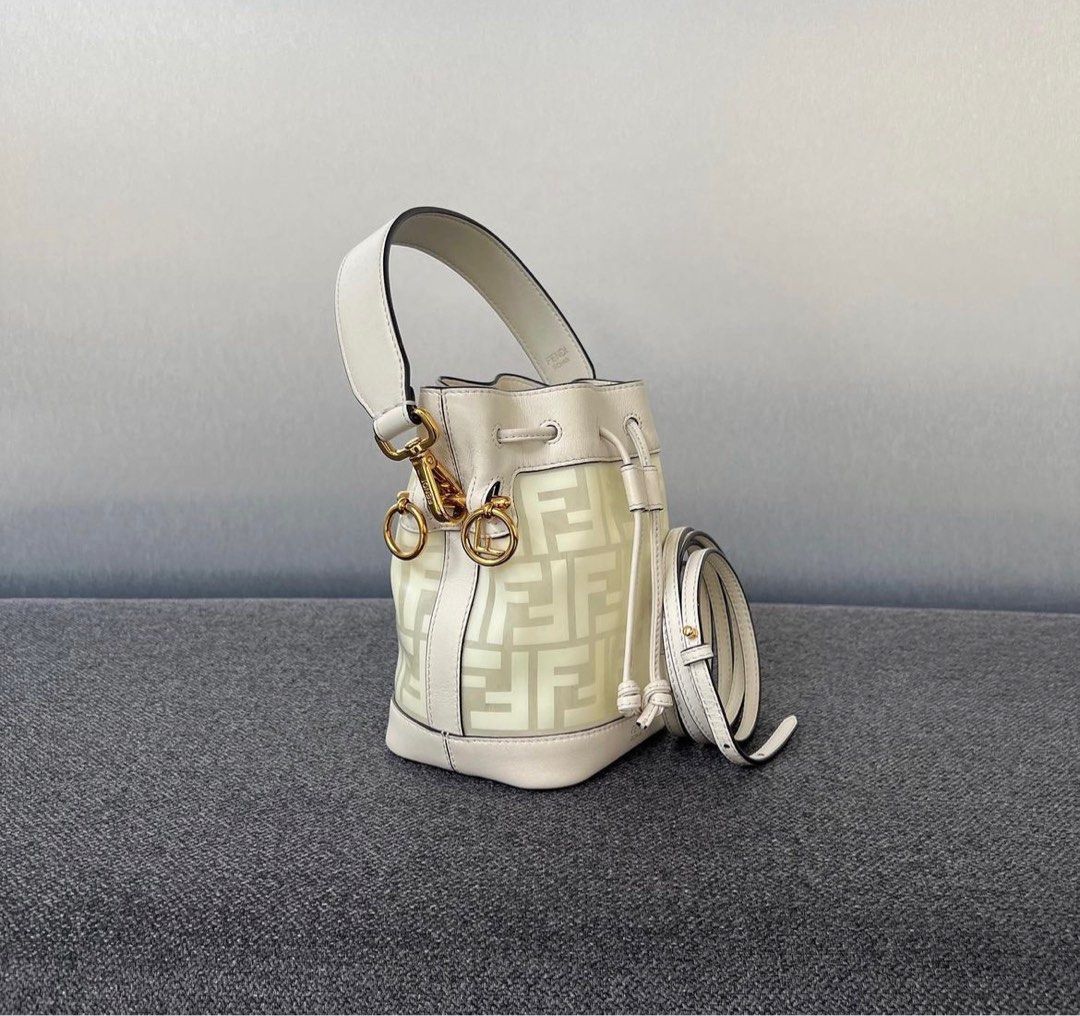 Fendi Mon Tresor Bucket Bag Mini Calfskin/ Pvc Offwhite / Ghw, Luxury, Bags  & Wallets On Carousell