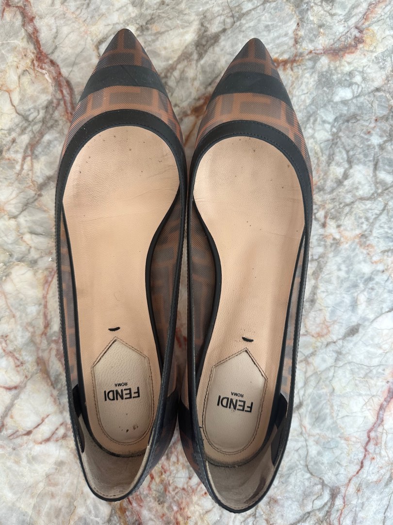 Fendi leather flats hotsell