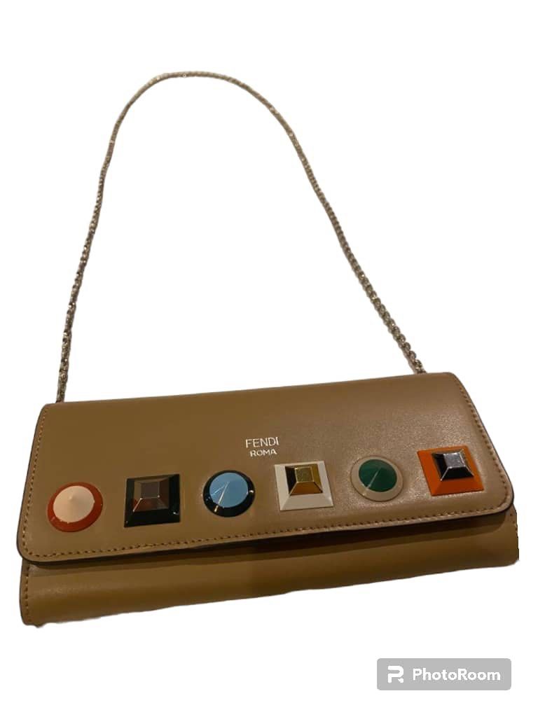 Fendi studded wallet on chain outlet