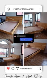 FLOATING BED W/ SIDE TABLE