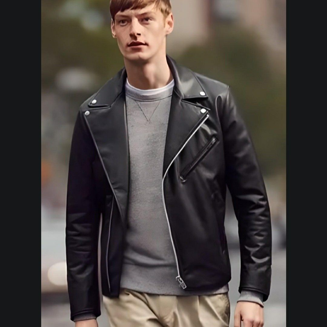 Uniqlo leather new arrivals jacket mens