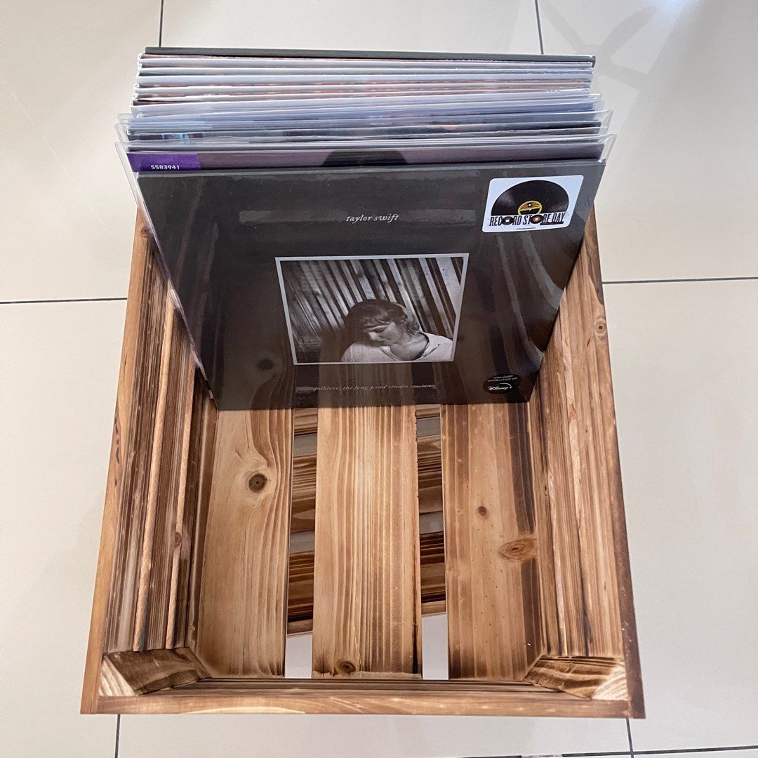 Lp Box Hout Custom Made Fix and Solid Wood Vinyl LP record storage box, Hobbies ...
