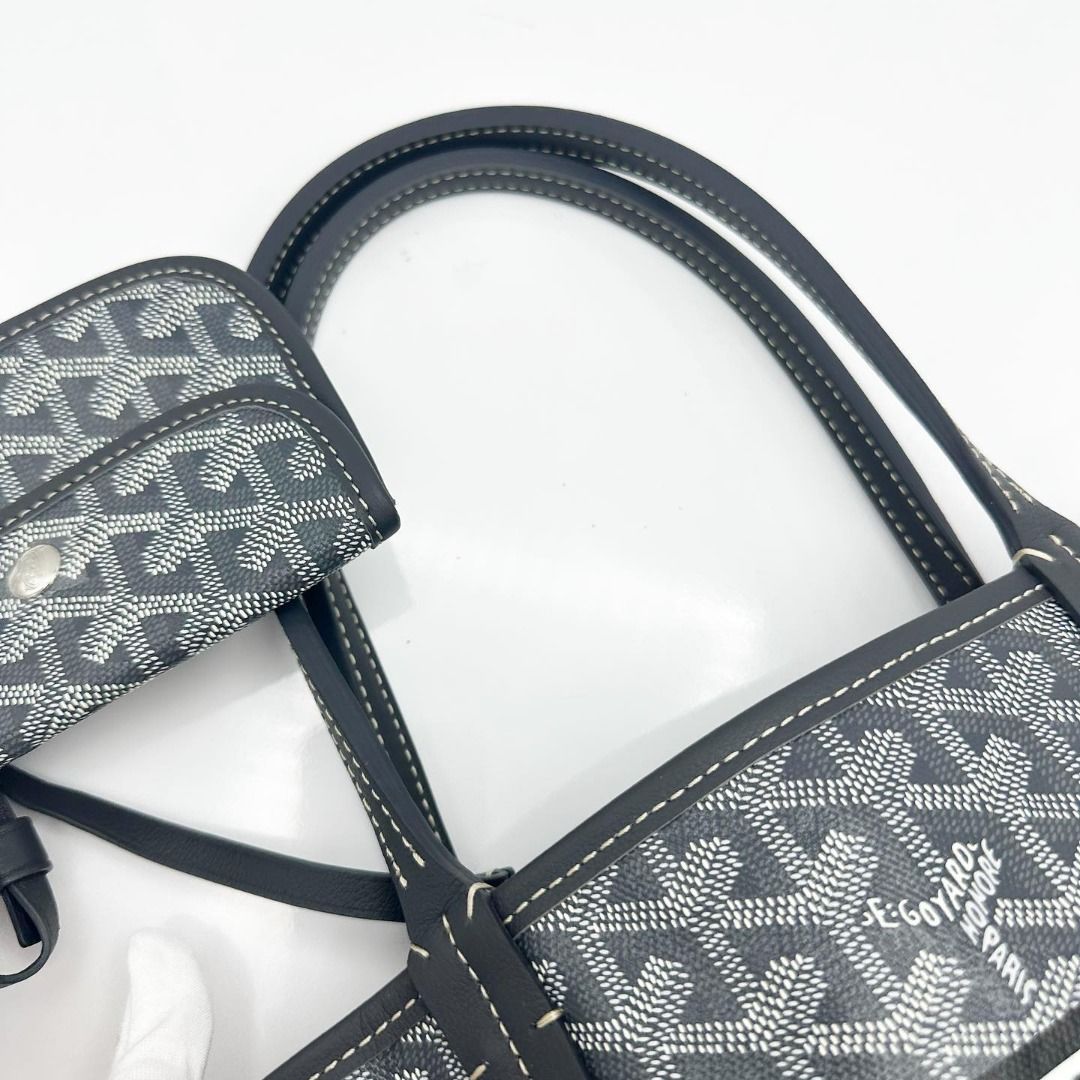 Goyard Goyardine White Anjou GM Reversible Tote Bag Silver Hardware