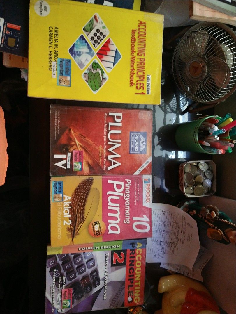 Grade 10 books (Category: Textbooks) located in Manila. Submitted by PickClickShip (Listing ID 1248384851, Image 1). Description: Grade 10 Books 1. Accounting Principles 1-Arganda/Herrero @P150-SOLD 2. Accounting Principles 2- Arganda/Herrero/Del Rosario @P150 3. Pluma 10 Aklat 2 @P200 4. Pluma 2nd edition @P200 5. Understanding Mathematics -Generoso Obana/Malate/Fausto/Reyes /Fatlogna/Calamiong @P300 6. Hiyas Ng Lahi-Vibal -Jocsob/Tolosa @P300.