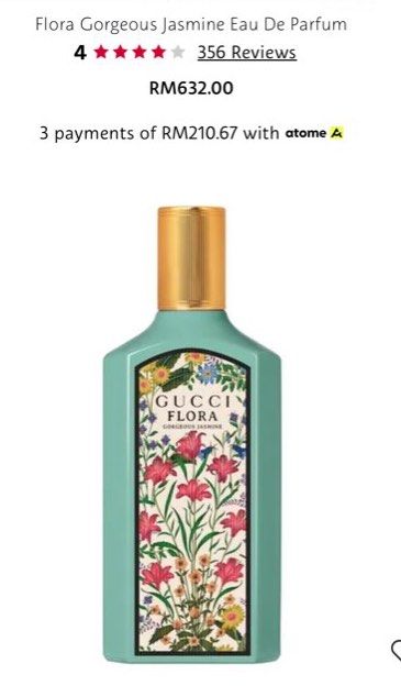 Gucci flora jasmine 100ml Beauty Personal Care Fragrance