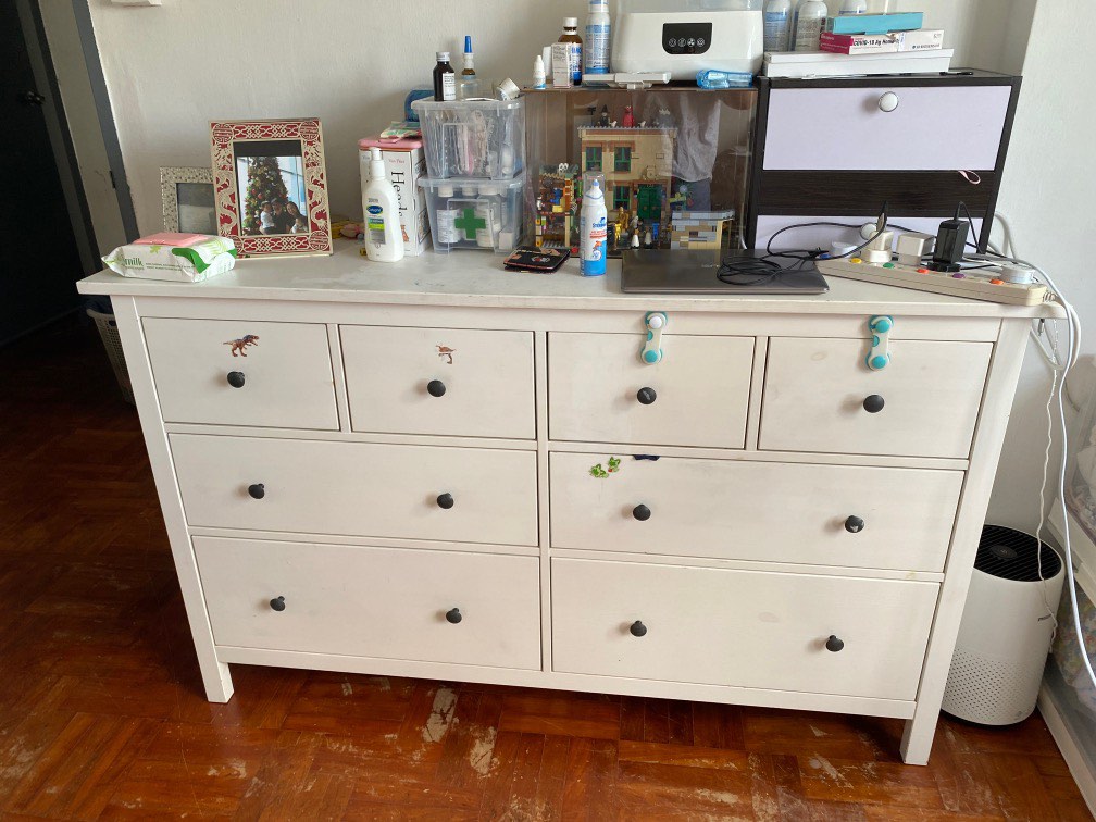 Hemnes Chest of 8 drawers, Furniture & Home Living, Furniture, Shelves