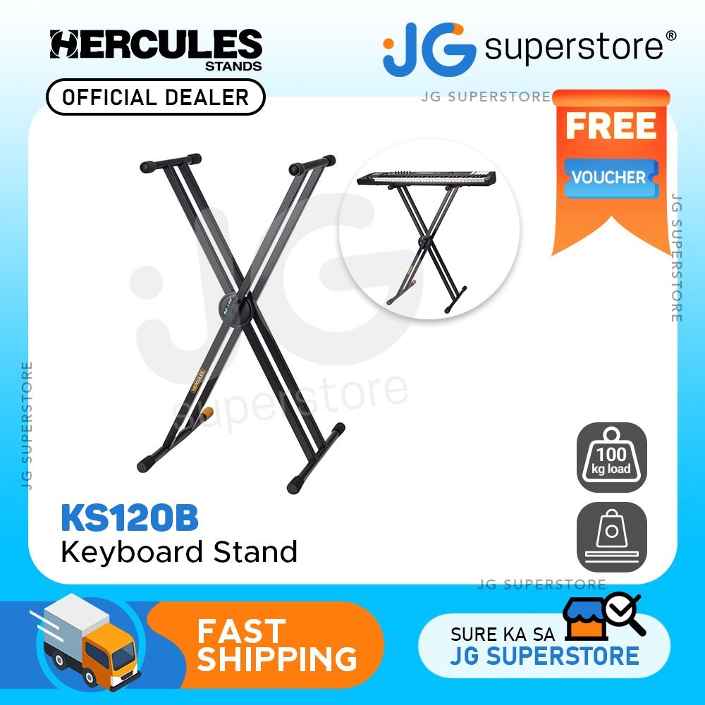 Hercules EZLOK System Double X Steel Keyboard Stand with 100kg Weight