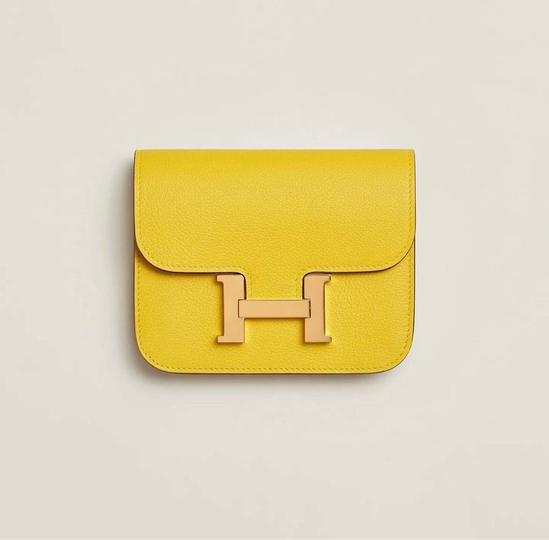 Hermes Constance Slim Wallet Etoupe Evercolor Palladium Hardware in 2023