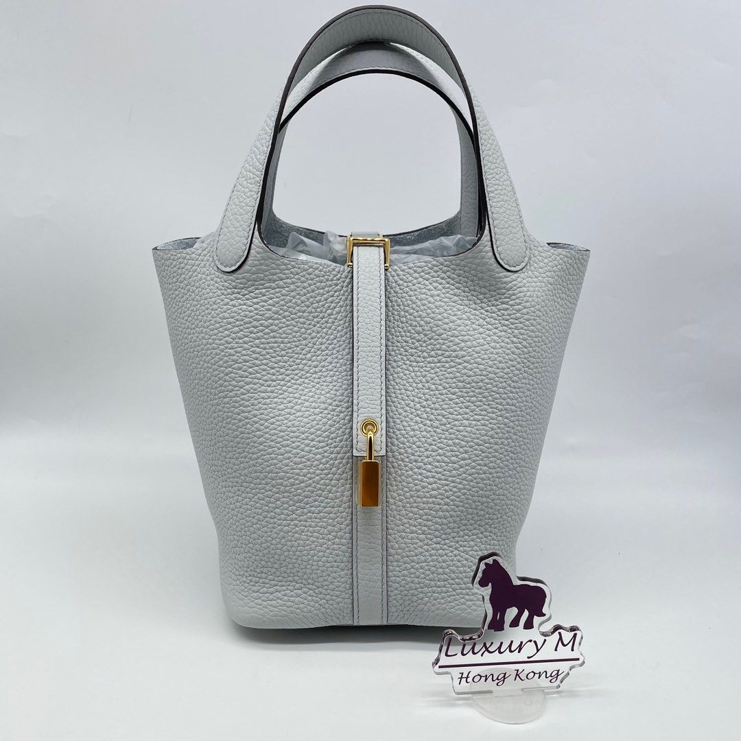 Hermes picotin 18 Blue Pale GHW