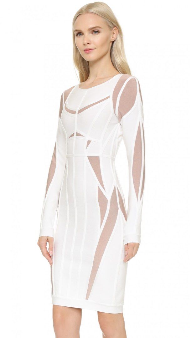 HERVÉ LÉGER Angelique two-tone bandage dress