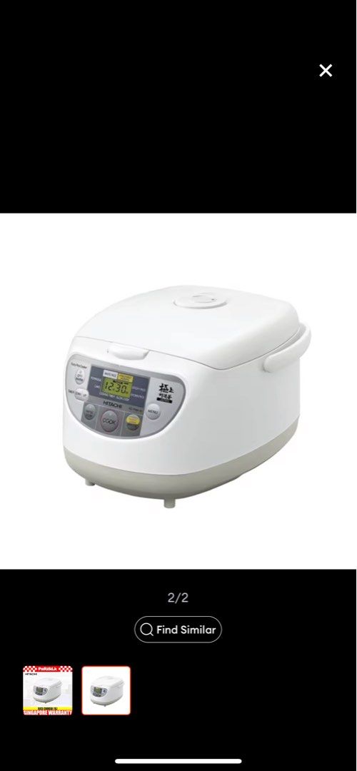 Hitachi Rice Cooker HITACHI RZPMA10Y WHITE RICE COOKER, TV & Home