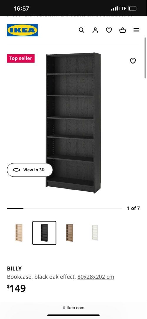 IKEA Billy Bookcase Red, FREE 2 boardgames, Furniture & Home Living