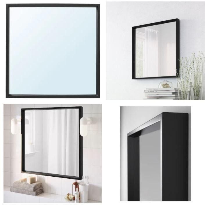 NISSEDAL Mirror, white, 255/8x255/8 - IKEA