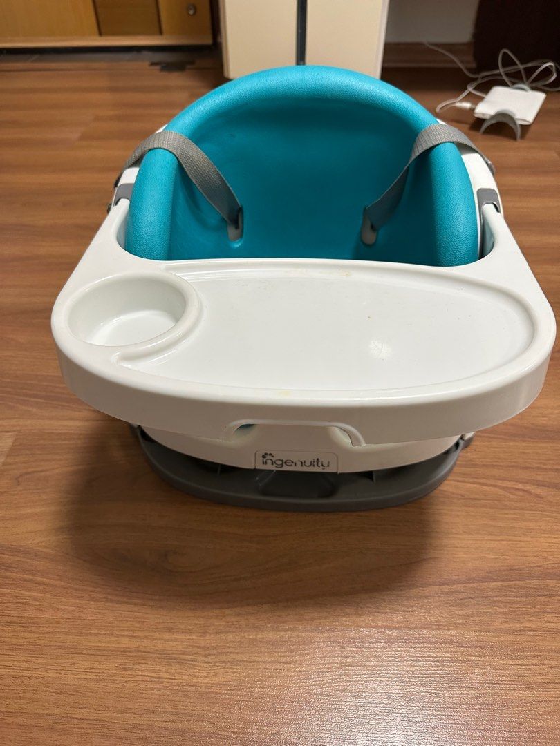 Ingenuity Baby Base 2-in-1 Booster Feeding and Floor Seat with Self-Storing  Tray - Night Sky