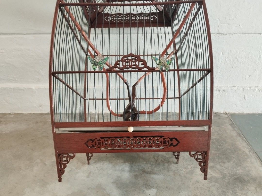 Antique Crown Bird Cage With Stand 