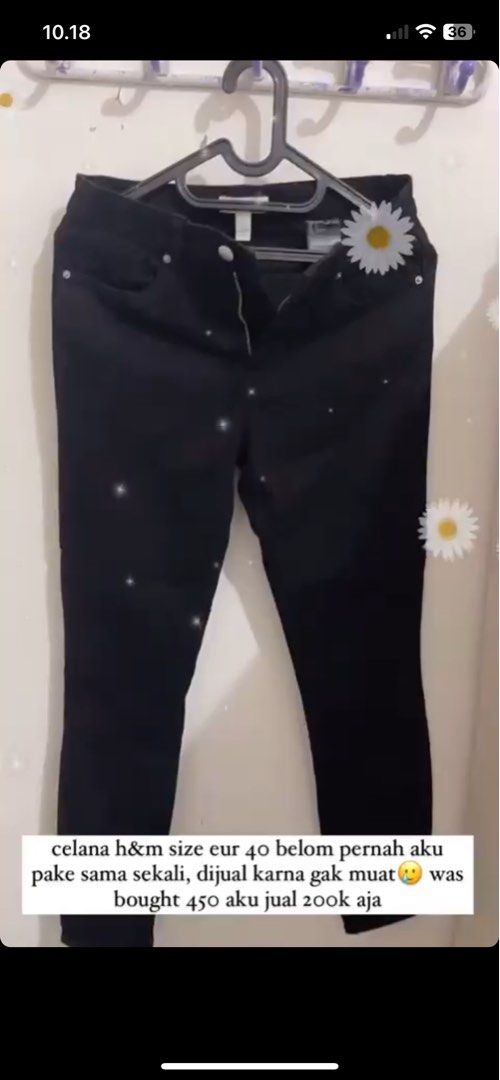jeans h m size 40 black NEW Fesyen Wanita Pakaian Wanita
