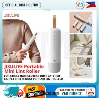 JISULIFE Portable Mini Lint Roller and Refill Sticker Refillable Reusable Replaceable Aesthetic Design  Portable Lint Sticker Roller Travel Roller For Hair Clothes Dust Catcher Carpet Sheets Dust Fur Pet Hair Lint Roller (also Solo Sticker)- VMI Direct