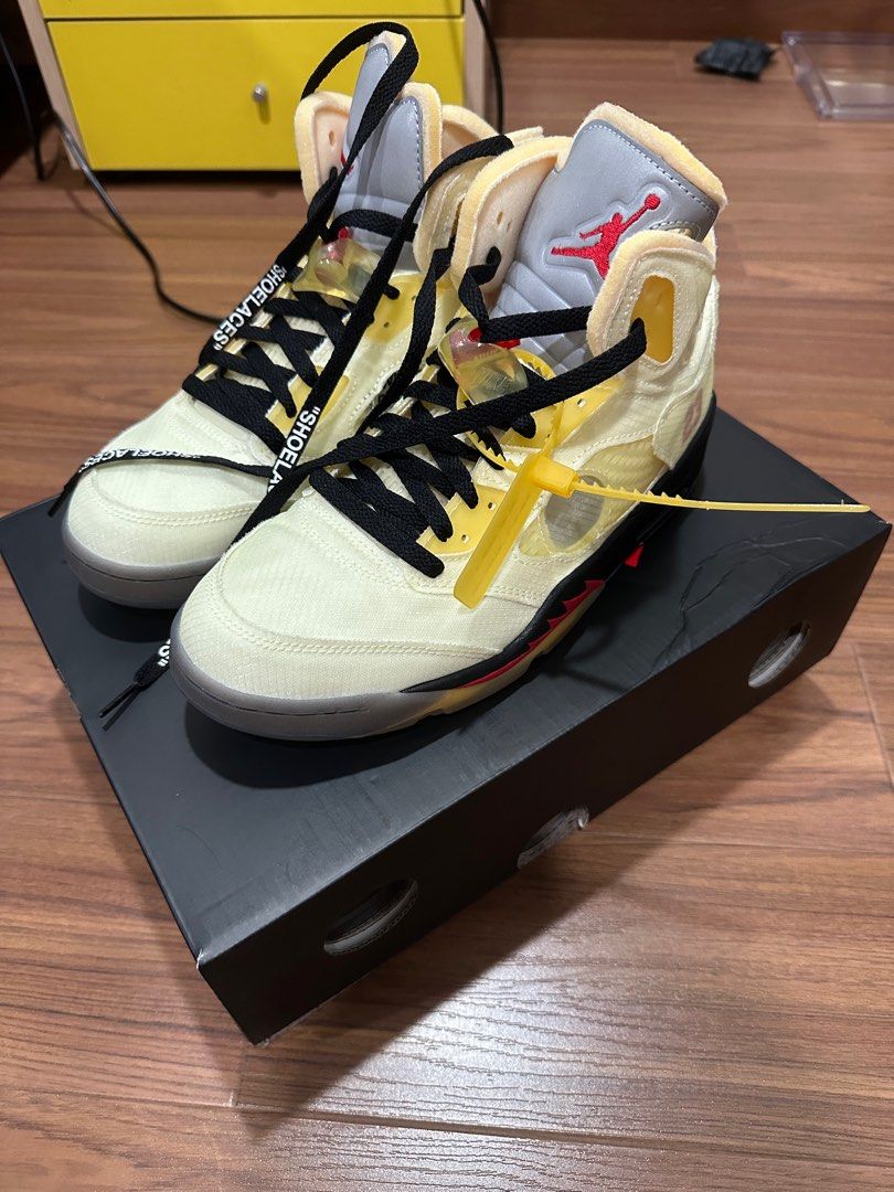 jordan 5 off white white laces