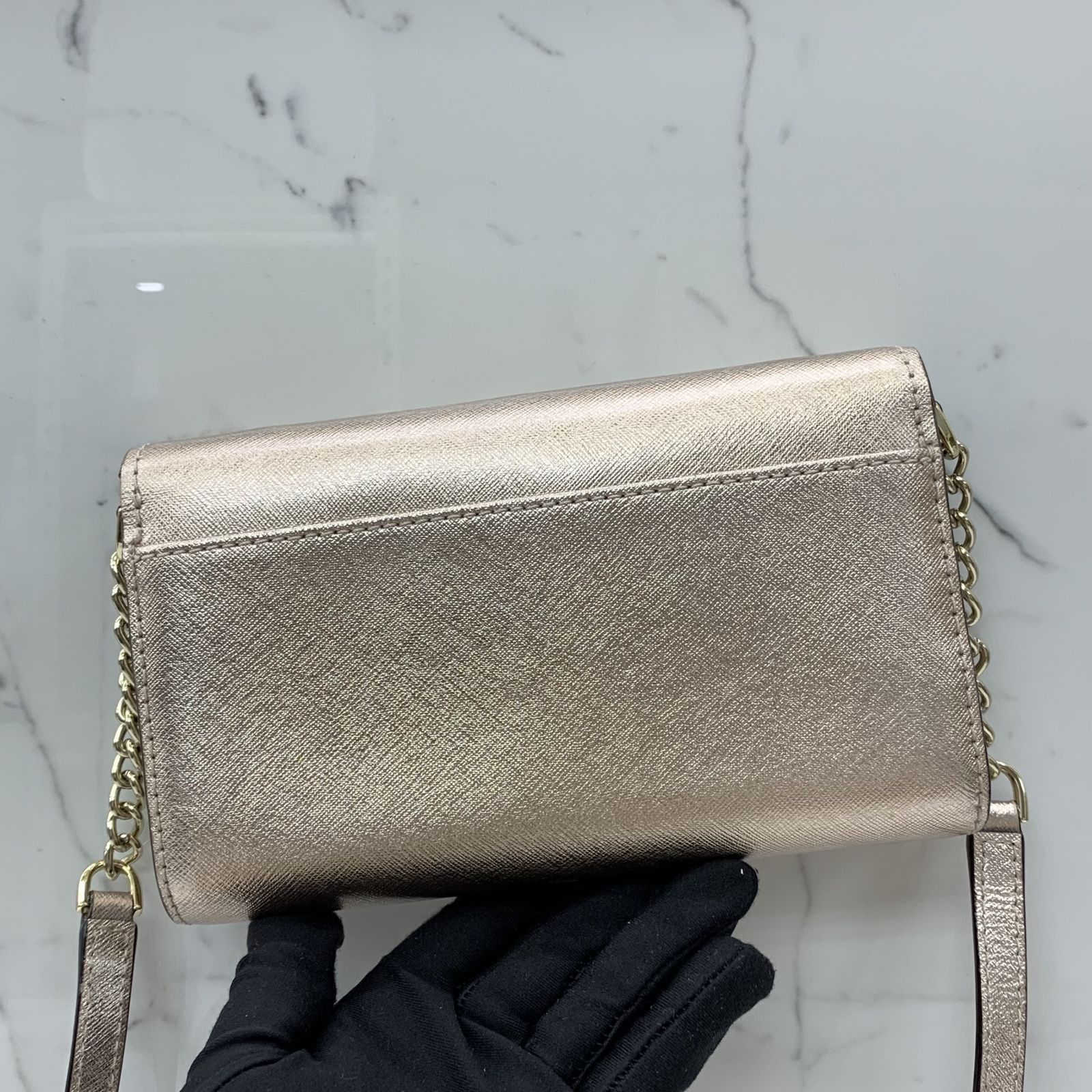 KATE SPADE S338 GREY CHAIN SHOULDER BAG 237024059 AL