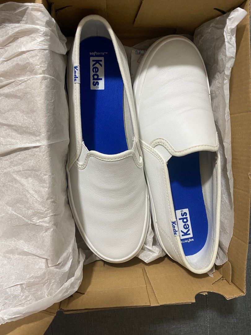 Keds double decker discount slip on leather