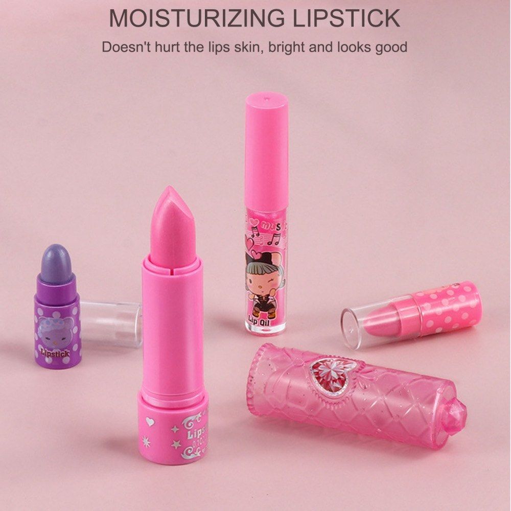 Kids Makeup Toys Kit For Girl Washable Cosmetics Toys Set Pretend Game  Princess Eyeshadow Blush Lipstick Makeup Handbag