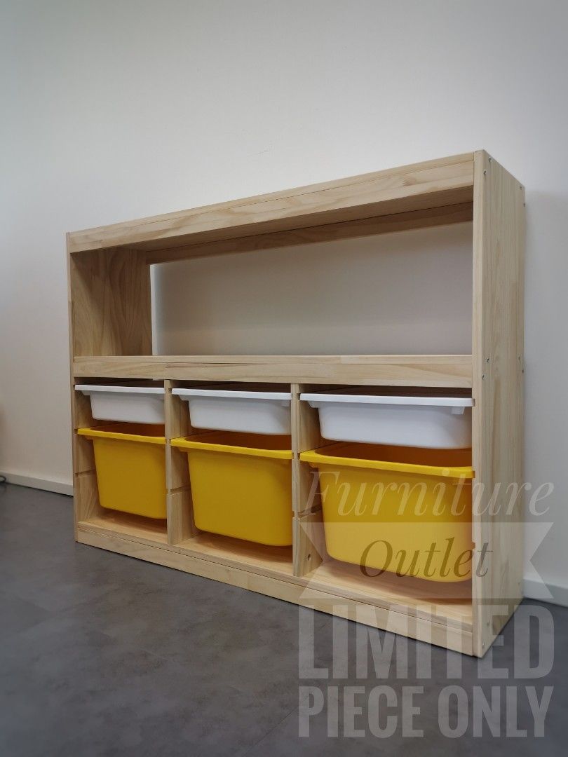 Solid wood toy storage outlet